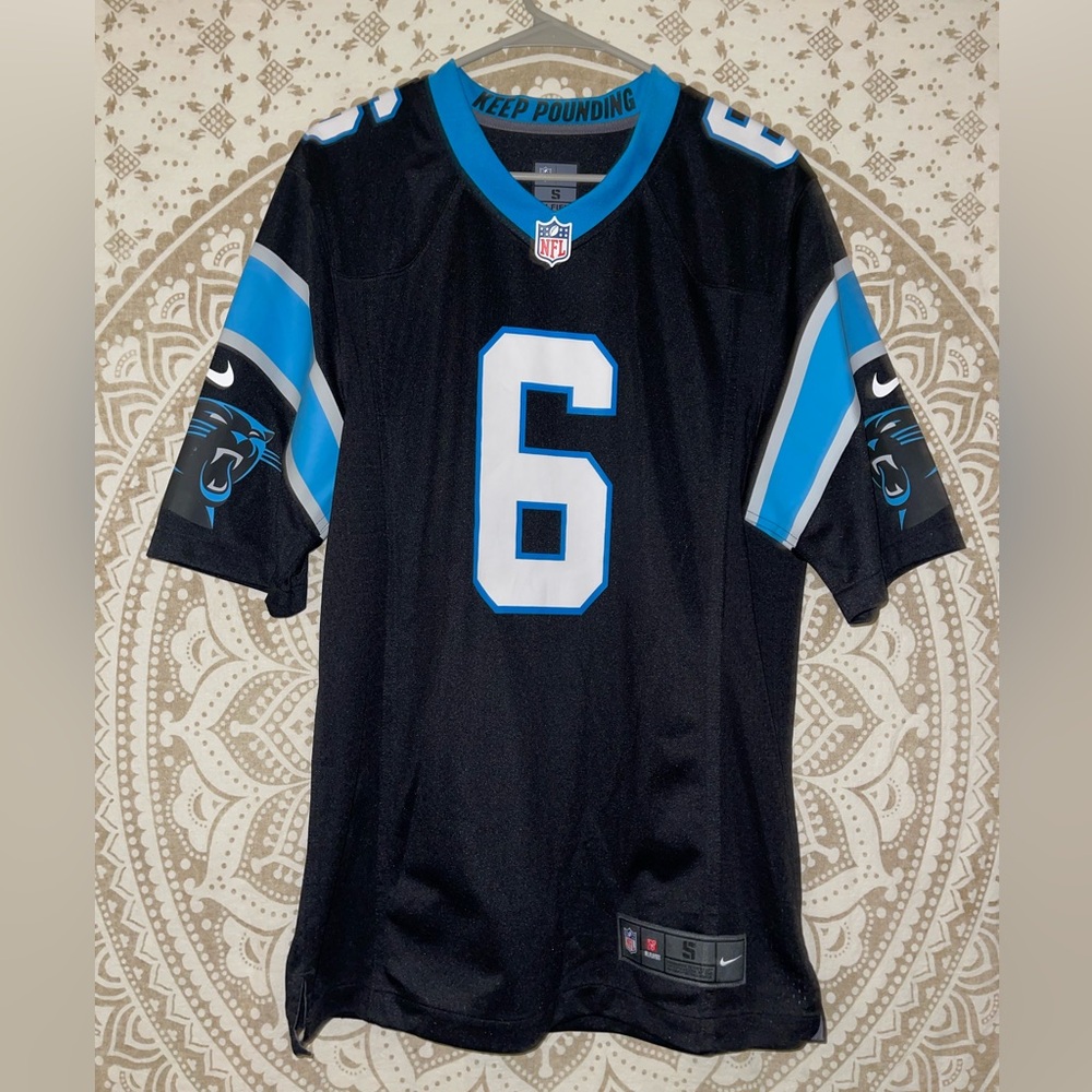 Nike Carolina Panthers #6 Black and Blue Jersey